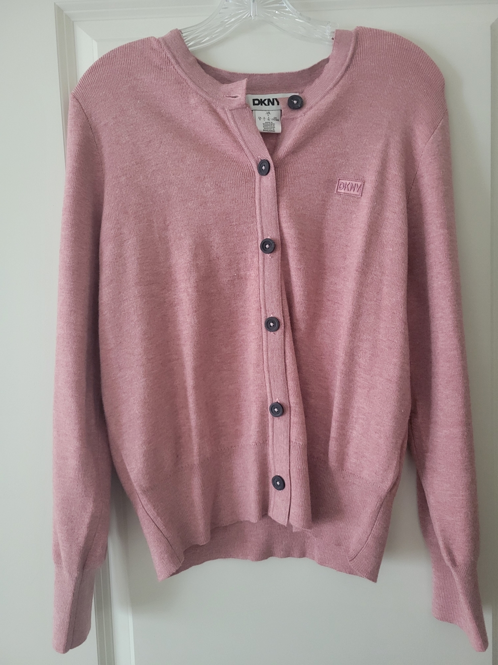DKNY Dusty Pink Button-Front Cardigan